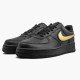 Nike Air Force 1 Black Metallic Gold Removable Swoosh Pack CT2252 001 Women And Men Sports Shoes