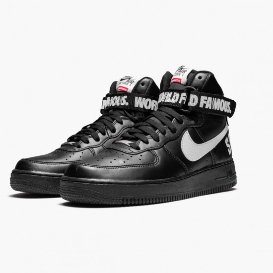 Nike Air Force 1 High Supreme World Famous Black 698696 010 Women And Men Sports Shoes