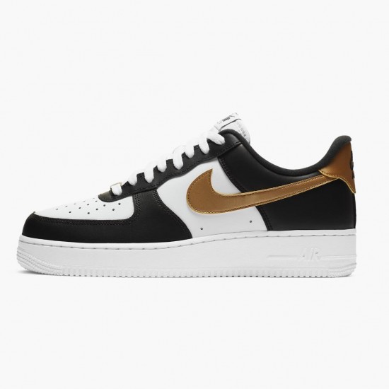 Nike Air Force 1 Low Black White Metallic Gold CZ9189 001 Women And Men Sports Shoes