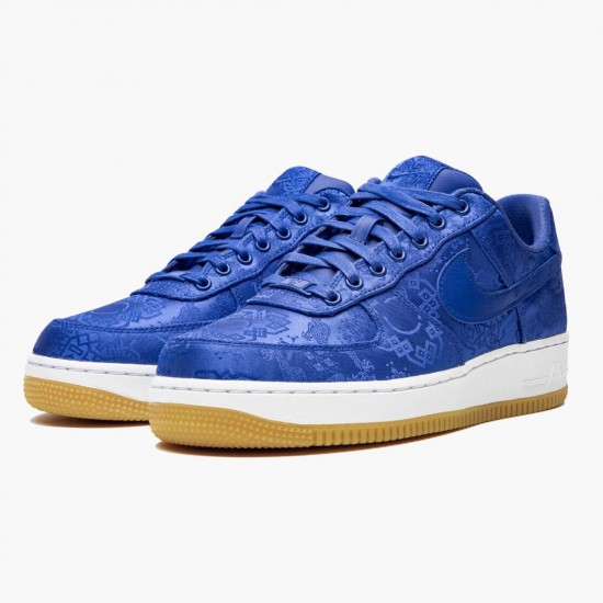 Nike Air Force 1 Low CLOT Blue Silk CJ5290 400 Women And Men Sports Shoes