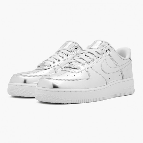 Nike Air Force 1 Low Metallic Chrome CQ6566 001 Women And Men Sports Shoes