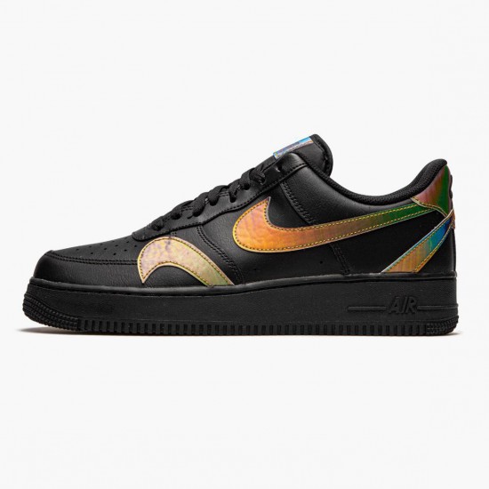 Nike Air Force 1 Low Misplaced Swooshes Black Multi CK7214 001 Women And Men Sports Shoes