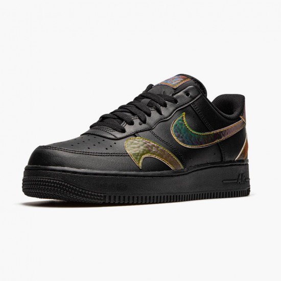 Nike Air Force 1 Low Misplaced Swooshes Black Multi CK7214 001 Women And Men Sports Shoes