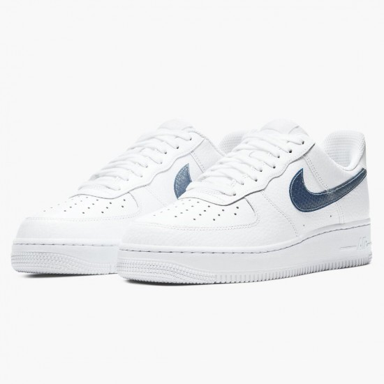 Nike Air Force 1 Low Pony Hair Snakeskin Midnight Turquoise CW7567 100 Women And Men Sports Shoes