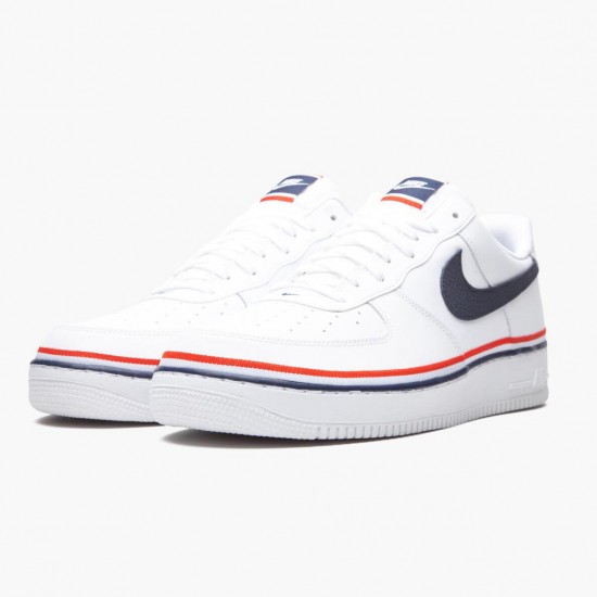 Nike Air Force 1 Low Ribbon White Blue CJ1377 100 Women And Men Sports Shoes