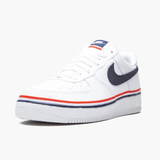 Nike Air Force 1 Low Ribbon White Blue CJ1377 100 Women And Men Sports Shoes