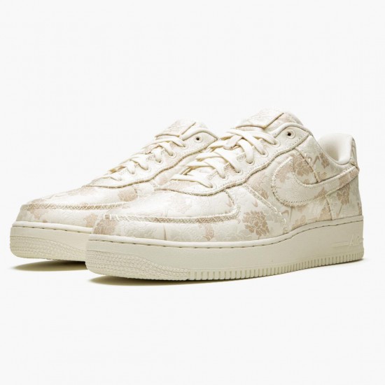 Nike Air Force 1 Low Satin Floral Pale Ivory AT4144 100 Women And Men Sports Shoes