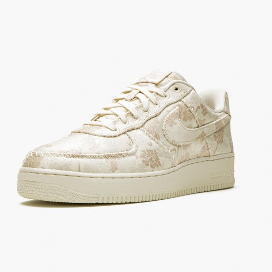 Nike Air Force 1 Low Satin Floral Pale Ivory AT4144 100 Women And Men Sports Shoes