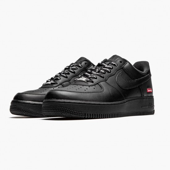 Nike Air Force 1 Low Supreme Black CU9225 001 Mens Sports Shoes