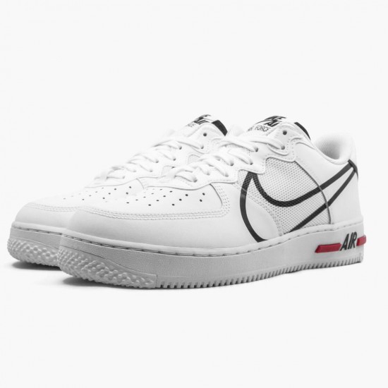 Nike Air Force 1 React White Black Red CD4366 100 Women And Men Sports Shoes