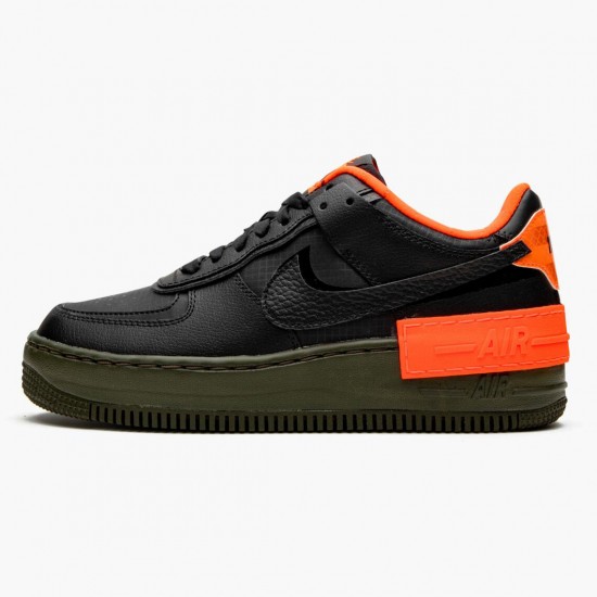 Nike Air Force 1 Shadow Black Hyper Crimson Cargo Khaki CQ3317 001 Womens Sports Shoes