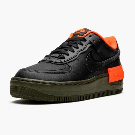 Nike Air Force 1 Shadow Black Hyper Crimson Cargo Khaki CQ3317 001 Womens Sports Shoes