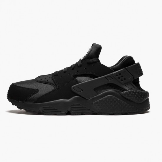 Nike Air Huarache Black Black White 318429 003 Women And Men Sports Shoes