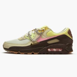 Nike Air Max 90 Cuban Link Velvet Brown CZ0469 200 Womens Running Shoes 