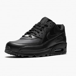 Nike Air Max 90 Leather Black 302519 001 Women And Men Running Shoes 