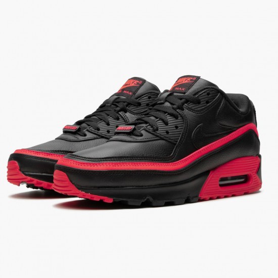 Nike Air Max 90 Undefeated Black Solar Red CJ7197 003 Women And Men Running Shoes 