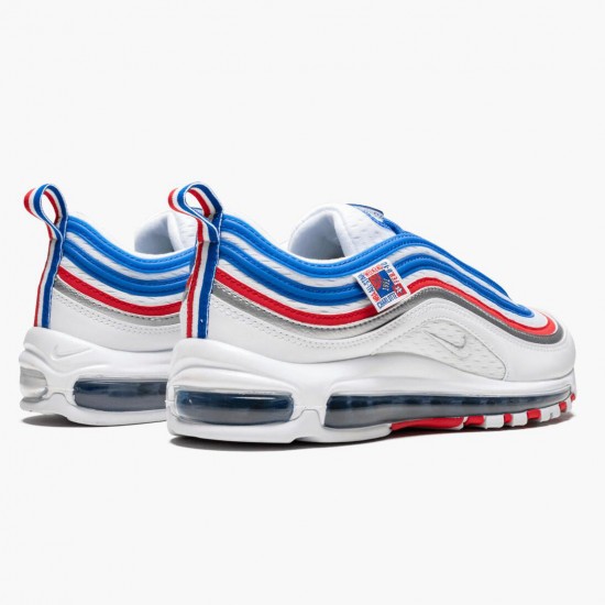 Nike Air Max 97 Game Royal Metallic Silver University Red 921826 404 Women And Men Running Shoes 