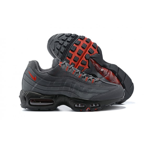 Air Max 95 TT Grey Red and Black Running Shoes Men's