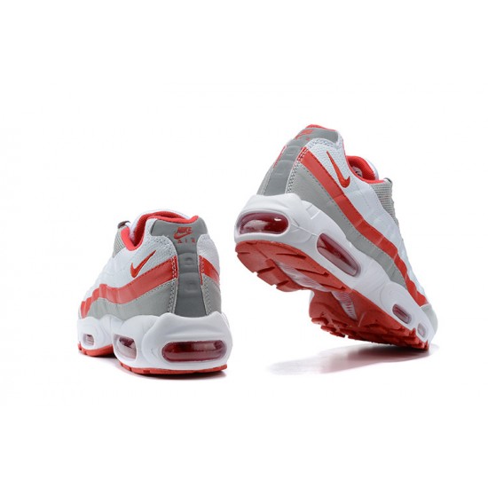 Air Max 95 TT White Red and Grey Running Shoes Men's