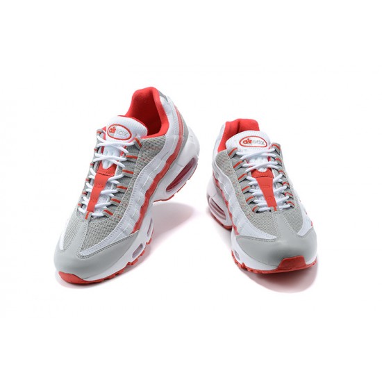 Air Max 95 TT White Red and Grey Running Shoes Men's