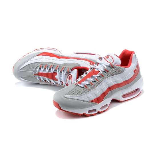 Air Max 95 TT White Red and Grey Running Shoes Men's