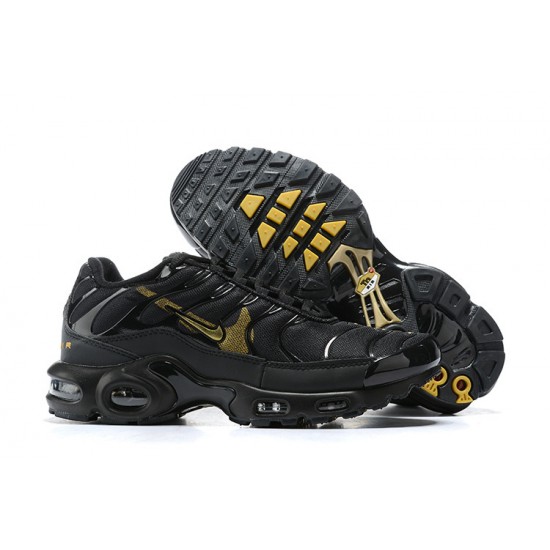 Air Max Plus Tn Black Gold Running Shoes Men's