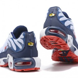 Air Max Plus Tn QS White Blue and Red Running Shoes Men's