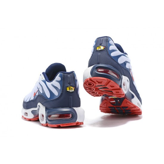 Air Max Plus Tn QS White Blue and Red Running Shoes Men's