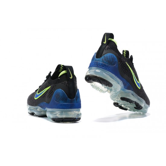 Air VaporMax 2021 Flyknit Black Green and Blue Running Shoes Women's/Men's