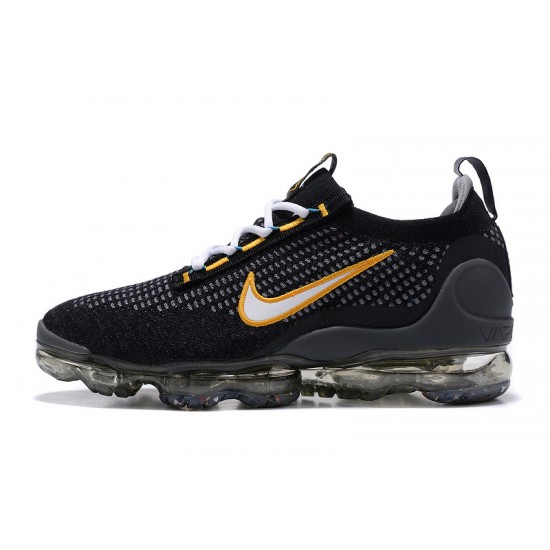 Air VaporMax 2021 Flyknit Black Yellow DH4086-001 Running Shoes Women's/Men's