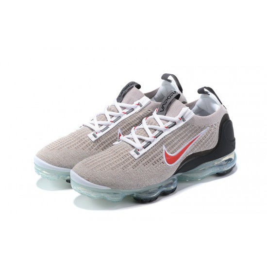 Air VaporMax 2021 Flyknit Grey Red DH4085-003 Running Shoes Women's/Men's