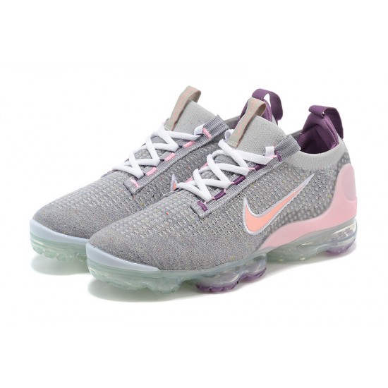 Air VaporMax 2021 Flyknit Grey and Pink Running Shoes Women's/Men's