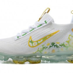 Air VaporMax 2021 Flyknit White Yellow Running Shoes Women's/Men's