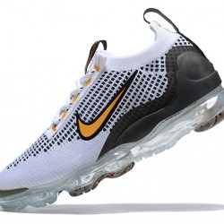 Air VaporMax 2021 Flyknit White Yellow and Black Running Shoes Women's/Men's