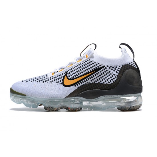 Air VaporMax 2021 Flyknit White Yellow and Black Running Shoes Women's/Men's