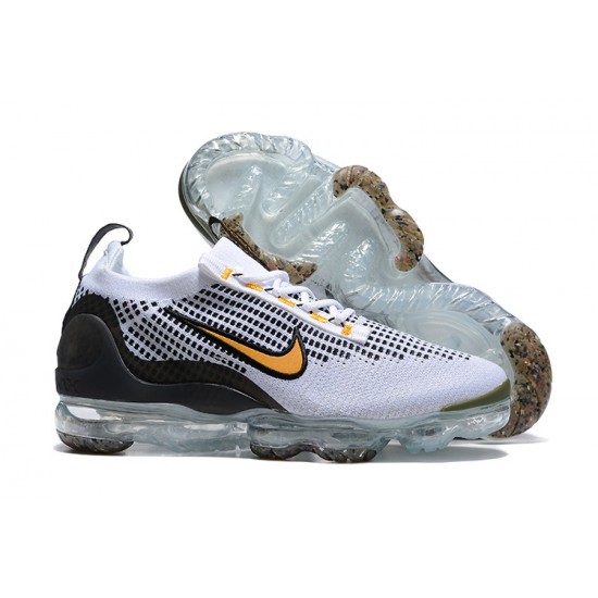 Air VaporMax 2021 Flyknit White Yellow and Black Running Shoes Women's/Men's