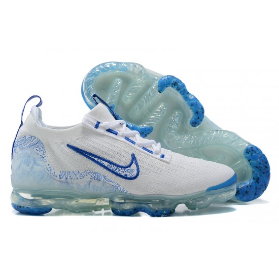 Air VaporMax 2021 Flyknit White and Blue Running Shoes Women's/Men's