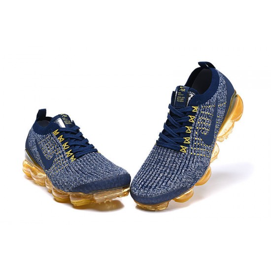 Air VaporMax Flyknit 3 Blue Yellow AJ6900-444 Running Shoes Women's/Men's