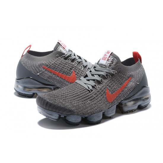 Air VaporMax Flyknit 3 Grey Red CT1270-001 Running Shoes Women's/Men's