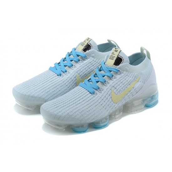 Air VaporMax Flyknit 3 White Blue AJ6910-500 Running Shoes Women's/Men's