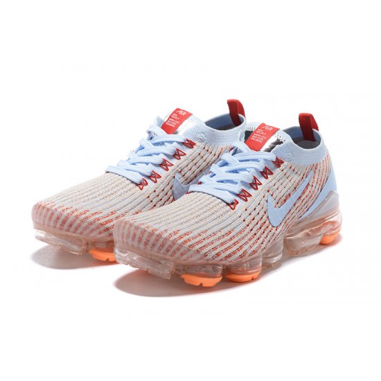 Air VaporMax Flyknit 3 White Orange AJ6910-400 Running Shoes Women's/Men's