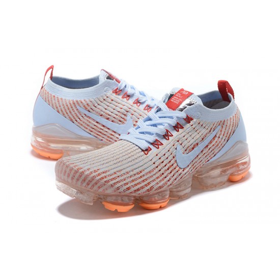 Air VaporMax Flyknit 3 White Orange AJ6910-400 Running Shoes Women's/Men's