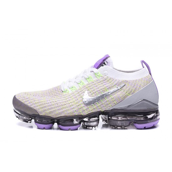 Air VaporMax Flyknit 3 White Purple AJ6900-102 Running Shoes Women's/Men's