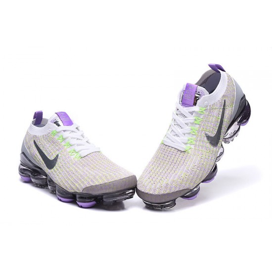 Air VaporMax Flyknit 3 White Purple AJ6900-102 Running Shoes Women's/Men's