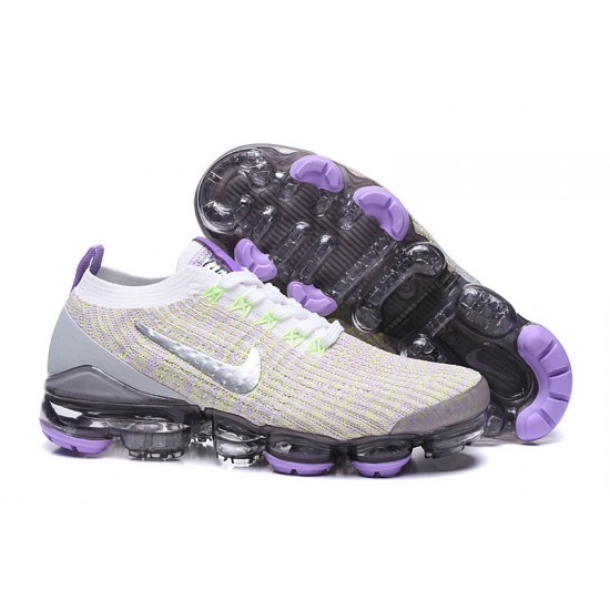 Air VaporMax Flyknit 3 White Purple AJ6900-102 Running Shoes Women's/Men's