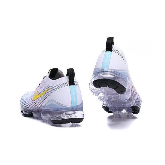 Air VaporMax Flyknit 3 White Yellow AJ6900-103 Running Shoes Women's/Men's