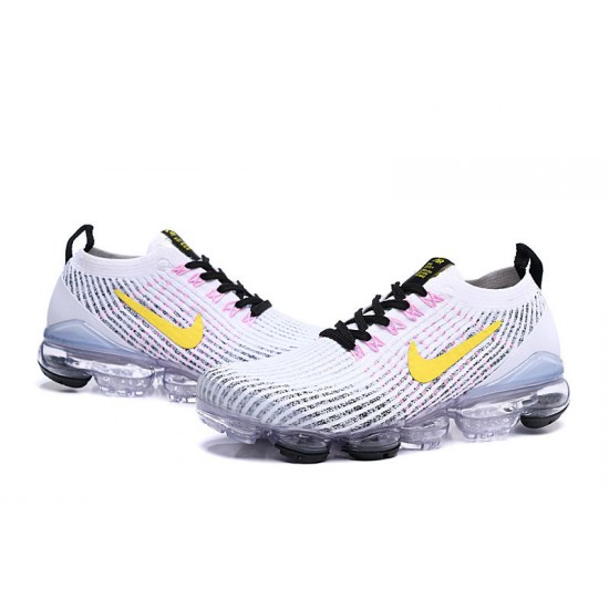 Air VaporMax Flyknit 3 White Yellow AJ6900-103 Running Shoes Women's/Men's