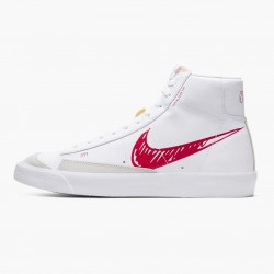 Nike Blazer Mid 77 Sketch White Red CW7580 100 Women And Men Sports Shoes