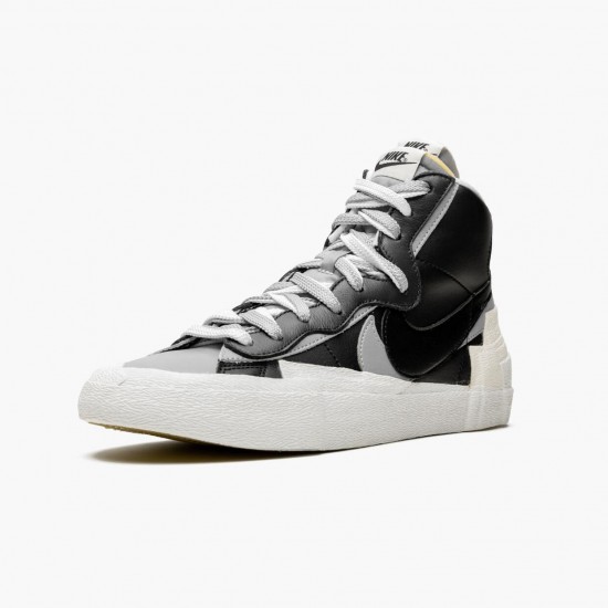 Nike Blazer Mid sacai Black Grey BV0072 002 Women And Men Sports Shoes