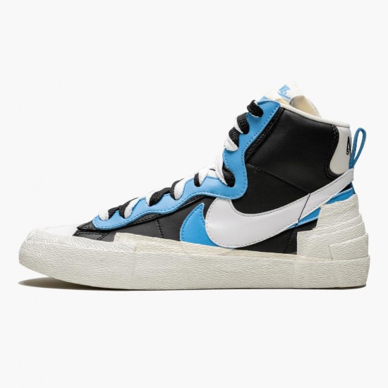 Nike Blazer Mid sacai White Black Legend Blue BV0072 001 Women And Men Sports Shoes